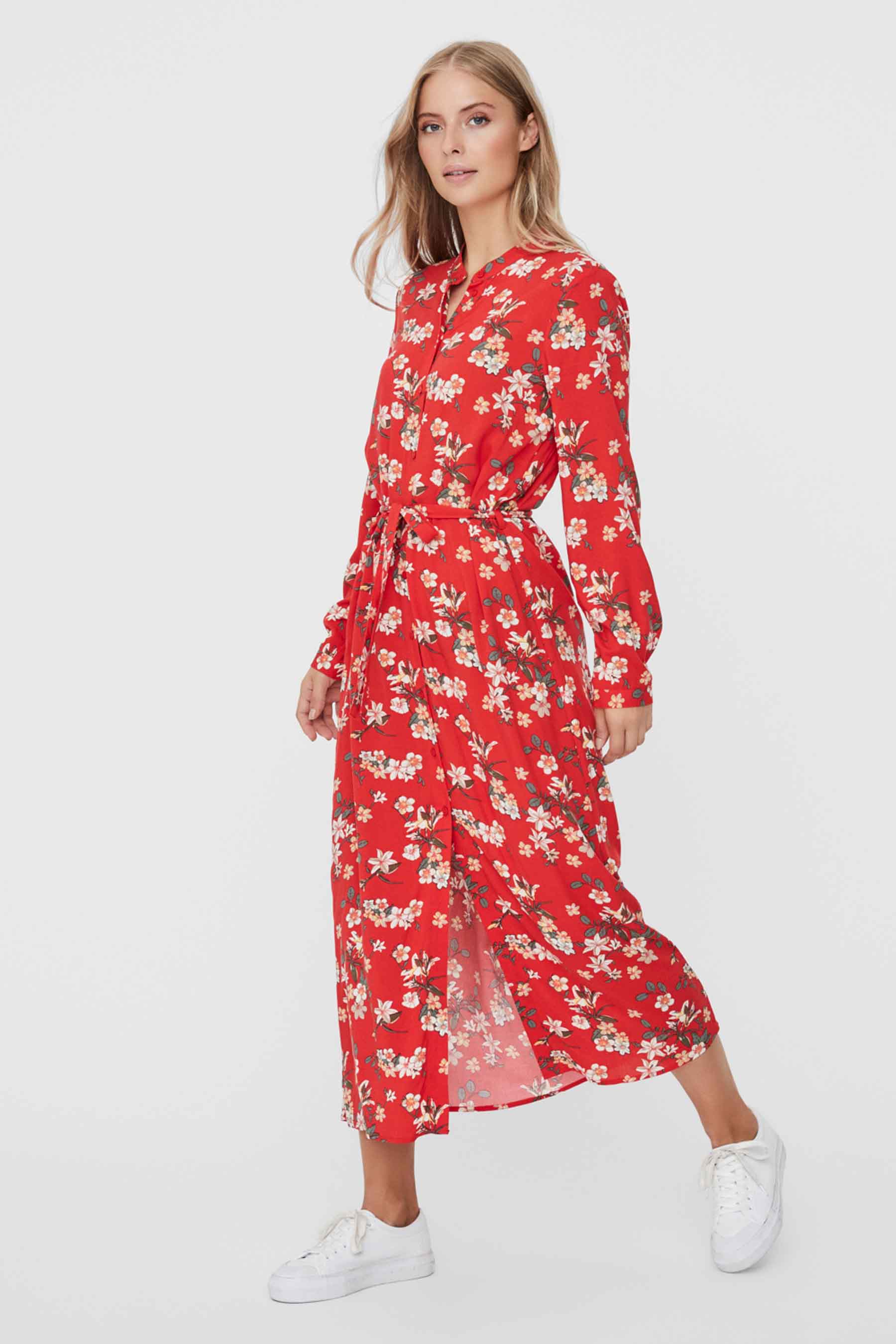 Robe longues Rouge VERO MODA 10227834 GOJI BERRY JOHA ZEB
